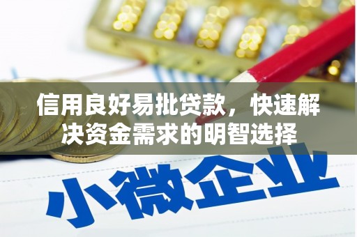 揭阳信用良好易批贷款，快速解决资金需求的明智选择