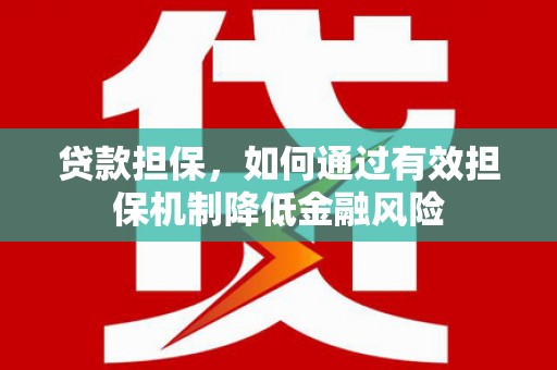 揭阳贷款担保，如何通过有效担保机制降低金融风险