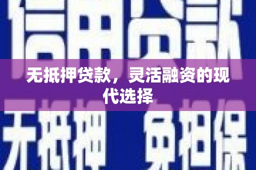 揭阳无抵押贷款，灵活融资的现代选择